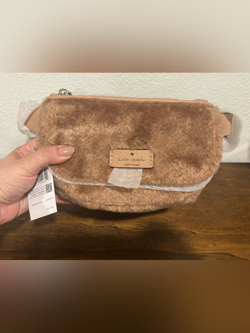 kate spade Blush Faux-Fur Tan Belt/Bum Bag - Picture 2 of 12